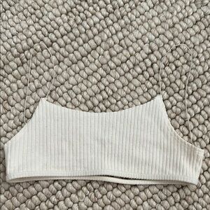 Joah Brown Cream Ribbed Bralette
